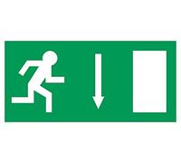 Pack de cinco signos de flecha hacia abajo y corriendo hombre símbolo - 300 x 150 mm - L32