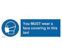Pack de cinco - You must wear a face cover in this taxi Sign - 300x100mm - L31