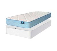 Pack de descanso juvenil con canapé sassy y colchón juvenil en color blanco 90x190 cm 90 cm