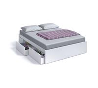 Pack de dormitorio doble color blanco artik (mate) con detalles en gris antracita 150 cm