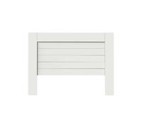 Pack de dormitorio estilo nórdico en colores blanco y roble aurora con armario, cabecero y 2 mesitas de noche.