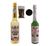Pack de Dos Aguas Floridas mas Muestra de Incienso en Grano Especial DoraZen y Pastilla de carbón (Florida 270 ml + Jazmín 221 ml)