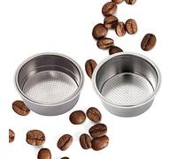 Pack de dos filtros de café de acero inoxidable. Filtro de café de 1 y 2 tazas. Compatible con casi todas las marcas de máquina de cafe (Cecotec, bosh...). Filtros de cafetera de 51mm.