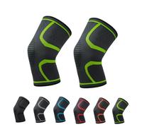 Pack de Dos Rodilleras de compresión con Tiras Antideslizantes, adecuadas Tanto para Hombre como para Mujer, para Correr y Hacer Deporte.(Green,XXL)