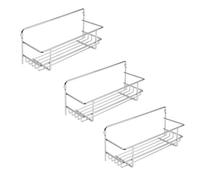 EMUCA - Especiero para Mueble de Cocina, estantes de Pared para tarros de Especias, 3 bandejas, Acero, Cromado.