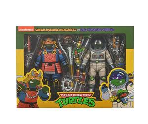Pack de Figuras Neca TMNT: Donatello Space Adventure y Michelangelo Samurai Adventure - 18 cm