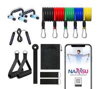 Pack de Gomas Elasticas Musculacion Que Incluye comba Crossfit, Soporte Flexiones y agarres, Tobilleras, Soporte para Puerta. Bandas de Resistencia para Ejercicio en casa. TRX.