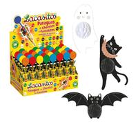 Pack de Halloween con Lacasitos Parasoles 40X11G y Set De Gato, Murciélado Y Fantasma Decorativos Para Halloween - Sabor que da escalofríos