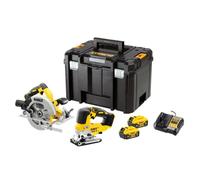 Pack de herramientas inalámbricas - caladora + sierra circular - DEWALT - con 2 baterías 18V 5.0Ah - cargador - TSTACK - DCK2012P2T-QW