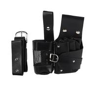 Pack de Herramientas para peluquería con cinturón Ajustable Negro: Tijeras Desmontables de Cuero auténtico + Soporte para peines, Ideal para Profesionales del salón