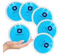 Pack de hielo de gel azul redondo con respaldo de tela - Juego de 5 paquetes reutilizables reutilizables en caliente o frío multiuso IceWraps