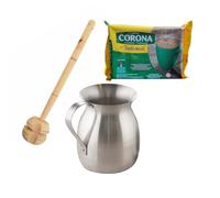 Pack de Jarra Chocolatera Universal, 2 Litros, Molinillo y 1 chocolate corona de 250 gramos