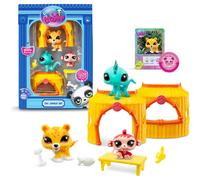 Pack de juego Tiki Jungle de BANDAI Littlest Pet Shop | Incluye 3 minijuguetes LPS para mascotas, 3 accesorios, 1 tarjeta de colecci n y 1 c digo