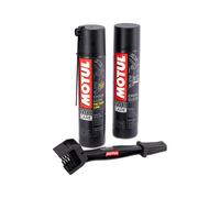 Kit limpiador lubricante para cadena Motul C4 400 ml + C1 400 ml + cepillo de li