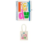 Pack de Mr. Wonderful - Agenda escolar 2026-2027 Semanal con Pegatinas y Extras - Planificador Completo Septiembre 2026 a Agosto 2027 - Ready + Mr. Wonderful - Bolsa Tote Bag de Algodón