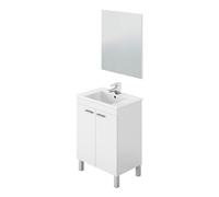 Pack de muebles de baño amara en color blanco brillo estilo nórdico 80 cm