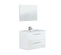 Pack de muebles de baño aruba en color cemento o blanco con mueble de baño, columna, espejo y lavamanos cerámico