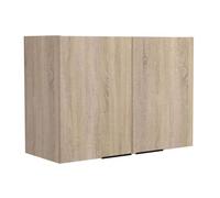 Pack de muebles de cocina arko estilo moderno en color madera claro-negro con 3 módulos altos, columna, cajones, fregadero