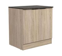 Pack de muebles de cocina arko estilo moderno en color roble áspero y negro con 5 módulos