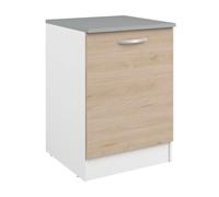 Pack de muebles de cocina eko estilo modular en madera claro-blanco con 4 módulos altos y 5 inferiores 35 cm