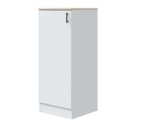 Pack de muebles de cocina kira estilo moderno en color blanco brillo y roble canadian con 6 módulos con puertas y cajones de almacenamiento 220 cm