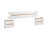 Pack de muebles de dormitorio doble tempus en color blanco artik y roble nodi