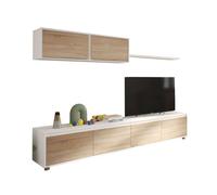 Pack de muebles de salón comedor formado por modulo de tv, mesa de centro y mesa de comedor