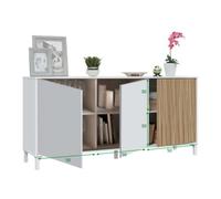 Pack de muebles para salón moderno ethna color blanco mate y natur 200 cm