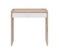 Pack de oficina muebles acabado en color roble nodi y blanco mate moderno (escritorio + estantería + aparador)