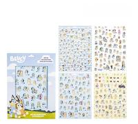 Pack de Pegatinas Bluey - Set Decorativo Infantil con Pegatinas Reutilizables de Bluey y Sus Amigos para Niños, Ideal para Manualidades, Regalos y Decorar Cuadernos o Juguetes