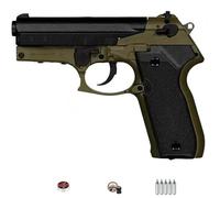 Pack de Pistola Aire comprimido BSA Beesa 45 PT-80 CO2 4,5 mm Verde Oliva, maletín, 5 bombonas, Kvintor Tornado y Hollow Point | Pack Pistola de balines con Sistema CO2 Menos de 3,5 Juli