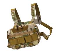 Pack De Poitrine En Cours D'exécution - 9,45x6,3x2,36 Pouces Poche De Poitrine, Sac À De Pêche Portable En Tissu Oxford 20l, saco À Dos Multi-Fonctionnel En Mailles Respirantes Sac À Dos Grand, Khaki