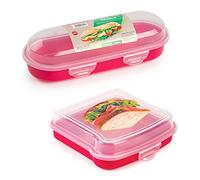 Pack de Porta Bocadillos y Porta Sándwich Reutilizables y Libres de BPA (Fucsia)