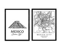 Pack de posters de Mexico - Chichen itza. Láminas con monumentos de ciudades. Tamaño A4