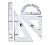 Juego escuadra y cartabon 25cm regla 30cm y semicirculo 15cm liderpapel en petaca incolora - JG02