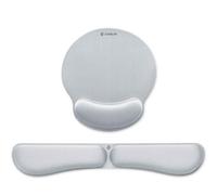 Pack de Reposamuñecas y Alfombrilla Ergonómica Subblim Ergo MemoryFlex/ Plateadas