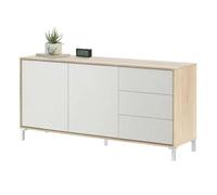 Pack de salón brooklyn en color roble canadian y blanco artik estilo nórdico 47 cm