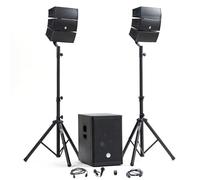 Pack de sonido DJ completo BM Bmsonic BMS-12-ARRAY-BT MKII, 1000W, altavoces Sat, caja de 31 cm USB/Bluetooth, soportes para cables