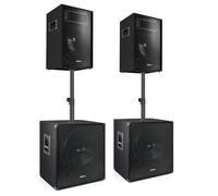 Pack de sonido Vonyx 1700W RMS 2 altavoces 10" y 2 subwoofers 15"