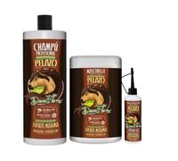 Pack de Tratamiento Pelazo, Champú Pelazo, Mascarilla Pelazo, Tónico Pelazo, Dona Flora Cosméticos, Biotina y Pantenol.