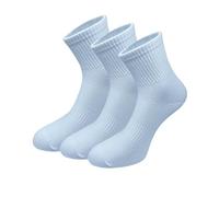 Pack de tres calcetines deportivos para hombre hasta la mitad de la pantorrilla, tallas 42-46, Blanco, Talla única