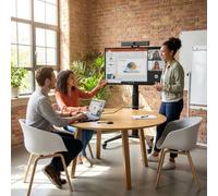 Pack de videoconferencia BYOD Barco para huddle rooms Kit de videoconferencia completo con barra de vídeo all-in-one, pantalla 4K de 43 pulgadas y
