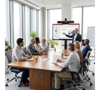 Pack de videoconferencia BYOD Cleyver para salas de tamaño medio Solución de videoconferencia completa con barra de vídeo 4K, display 4K de 65
