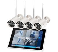 Establecer 4x Cámaras de video de video inalámbrico Wifi IR LED + Monitor LCD 3MPX 1536P IP66 C210 Tuya