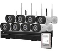 Pack de Vigilancia IP Wi-Fi (Grabador NVR de 16 Canales + 8 Cámaras Super HD 2K de 3 MP + Disco Duro de 1 TB) - NIVIAN