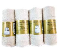 ▷ Pack de Zepelines de Algodón perlé 100% egipcio mercerizado para DIY y tejer a mano labores de ganchillo o punto con un acabado elegante. (4 unidades Perlé N5, Crudo)