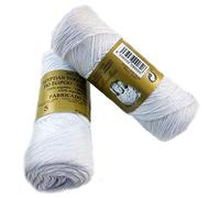 ▷ Pack de Zepelines de Algodón perlé 100% egipcio mercerizado para DIY y tejer a mano labores de ganchillo o punto con un acabado elegante. (2 unidades Perlé N5, Blanco)