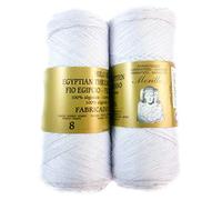 ▷ Pack de Zepelines de Algodón perlé 100% egipcio mercerizado para DIY y tejer a mano labores de ganchillo o punto con un acabado elegante. (2 unidades Perlé N8, Blanco)