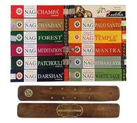 Pack de12 inciensos Golden Nag Vijayshree .- 12 cajetillas de 15 Gramos + Tablilla Marca Aromasenses - Yoga, Meditación, Relajación, Bienestar
