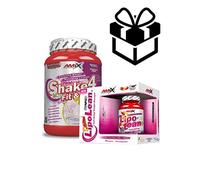 Pack Definición Mujeres (Amix Shake 4 fit 1kg Plátano + Lipolean 90 caps) + Batidor